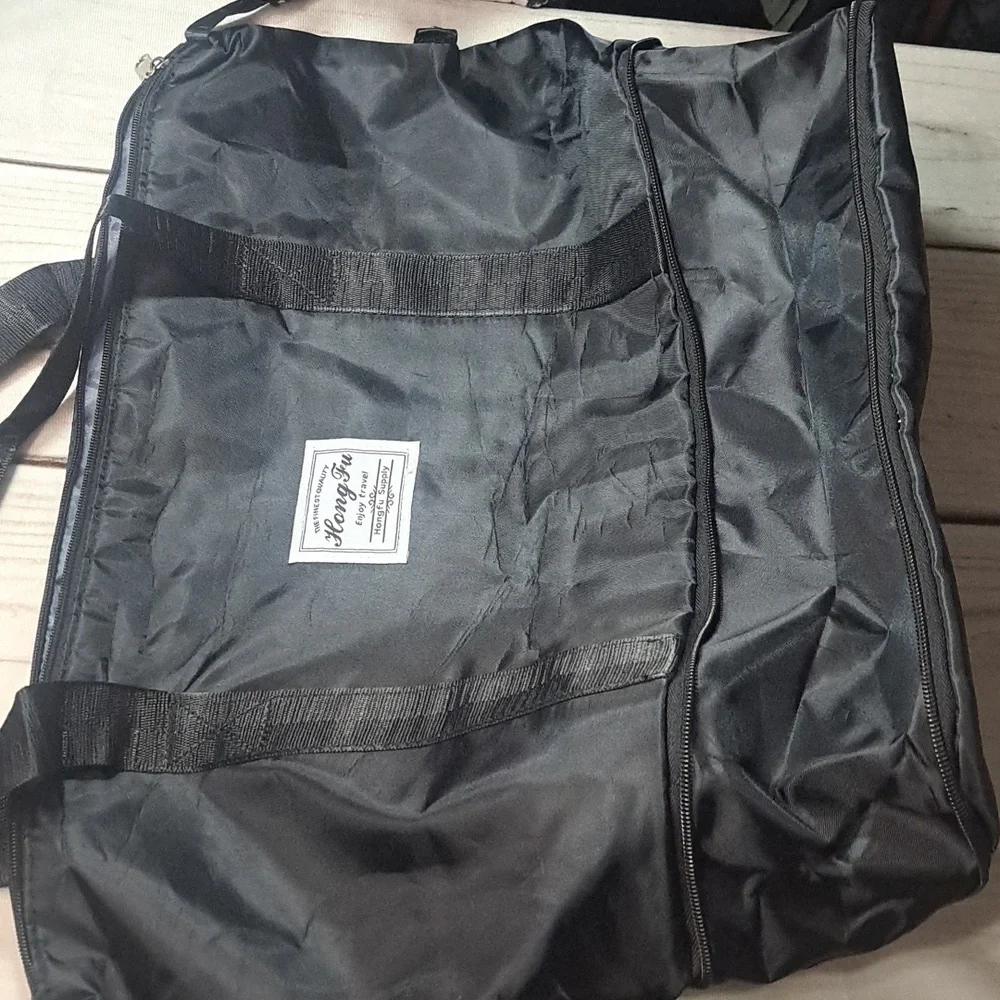 Black Gym Duffel Travel Bag Folds Down To Pack
